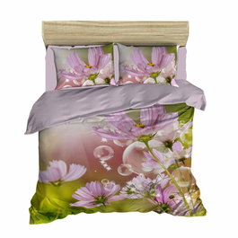 L'essentiel linge de maison Juego de funda nórdica doble Verde, lila y blanco
